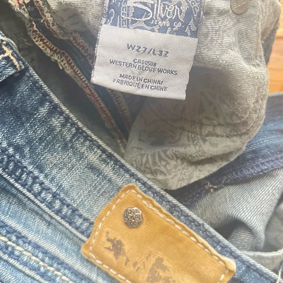 Silver Suki Blue Denim Flare Wide Leg Denim women’s 27x32 - Picture 6 of 9